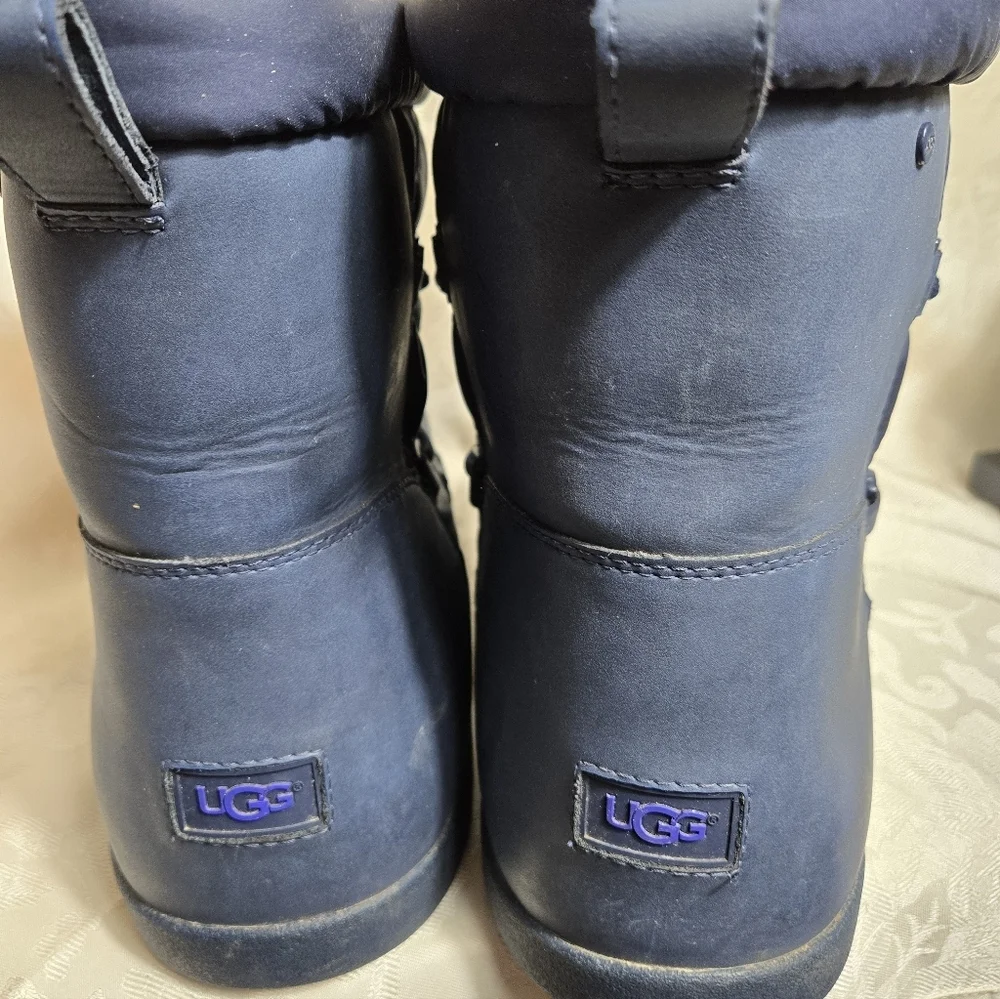 UGG Blue Winter Lace Up Quilted Moon Boots